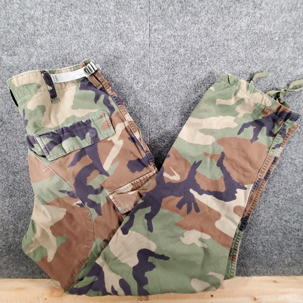 Military Cargo Pants Mens 30 Small Regular Woodland Camo Ripstop Tactical Army
